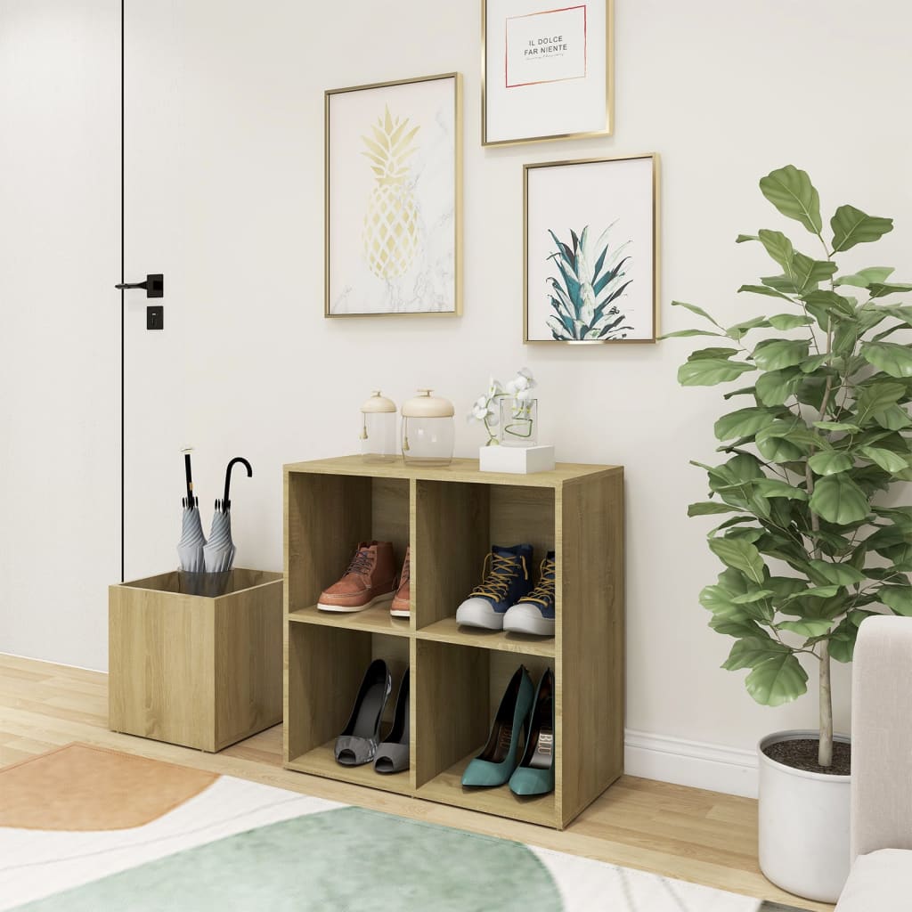 Hall Shoe Cabinet Sonoma Oak 105x35.5x70 cm Engineered Wood - Merkel Designers