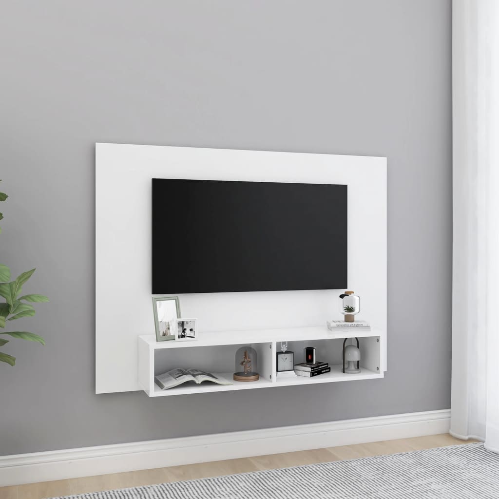 Wall TV Cabinet White 120x23.5x90 cm Engineered Wood - Tyrell & Tyrell