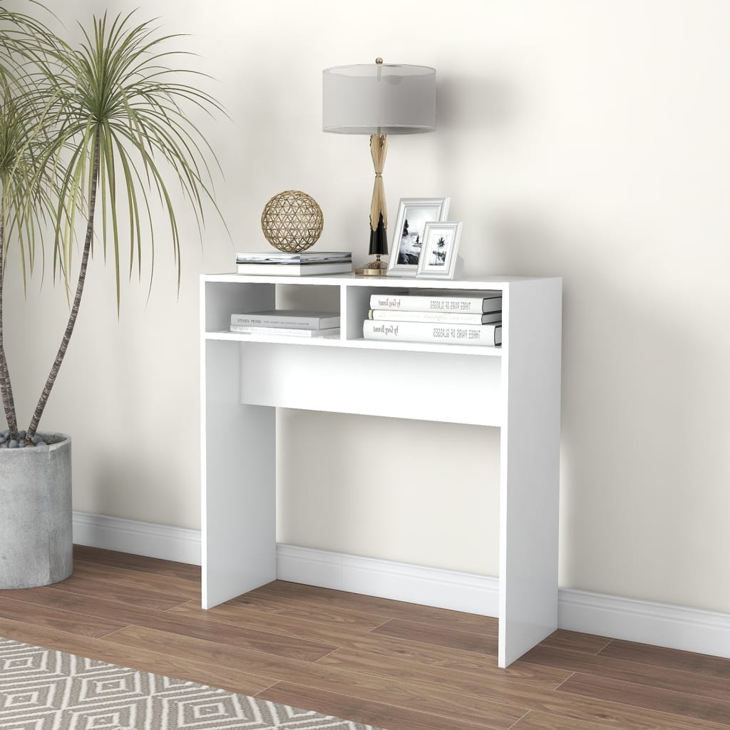 Console Table White 78x30x80 cm Engineered Wood - Unbeatable Bargains