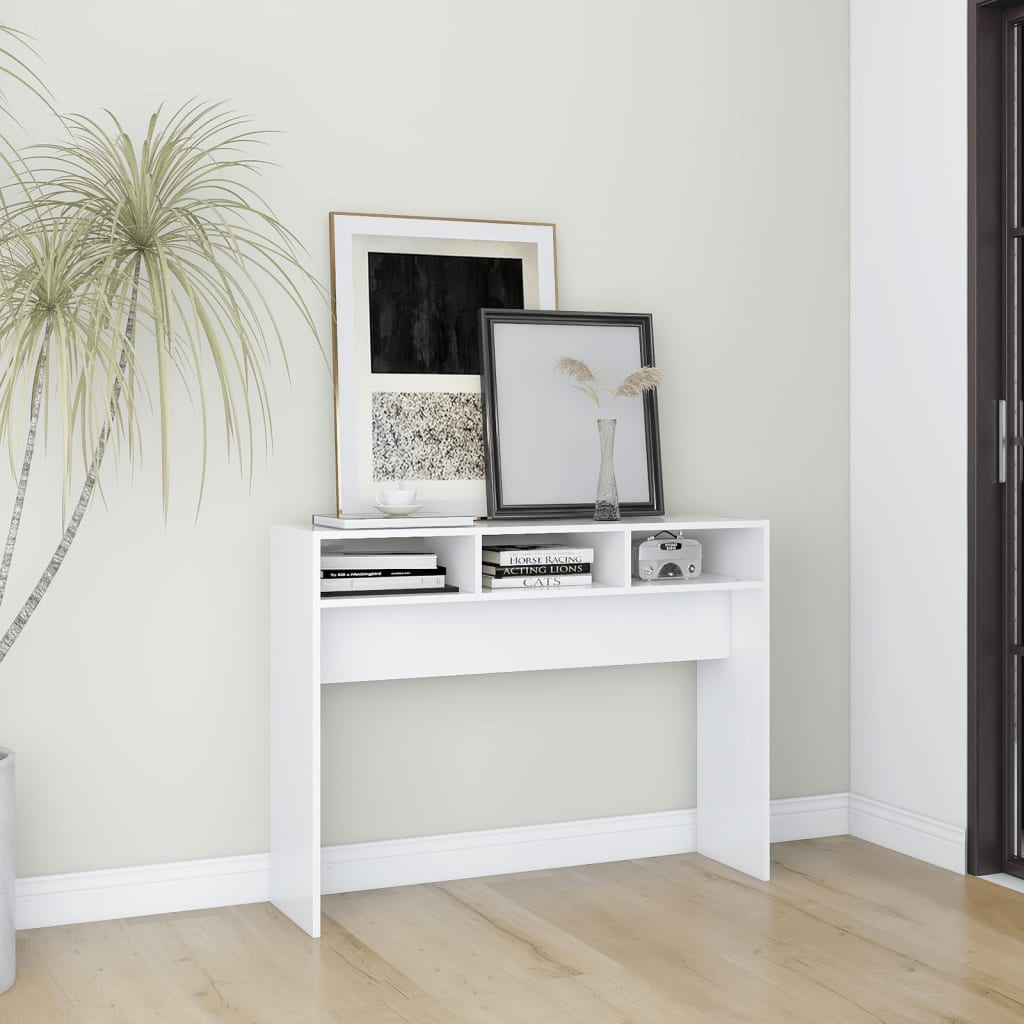 Console Table White 105x30x80 cm Engineered Wood - Merlin Deals