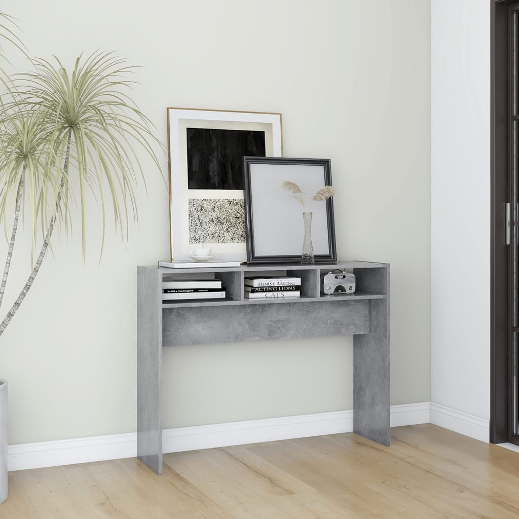 Console Table Concrete Grey 105x30x80 cm Engineered Wood - All Things Good