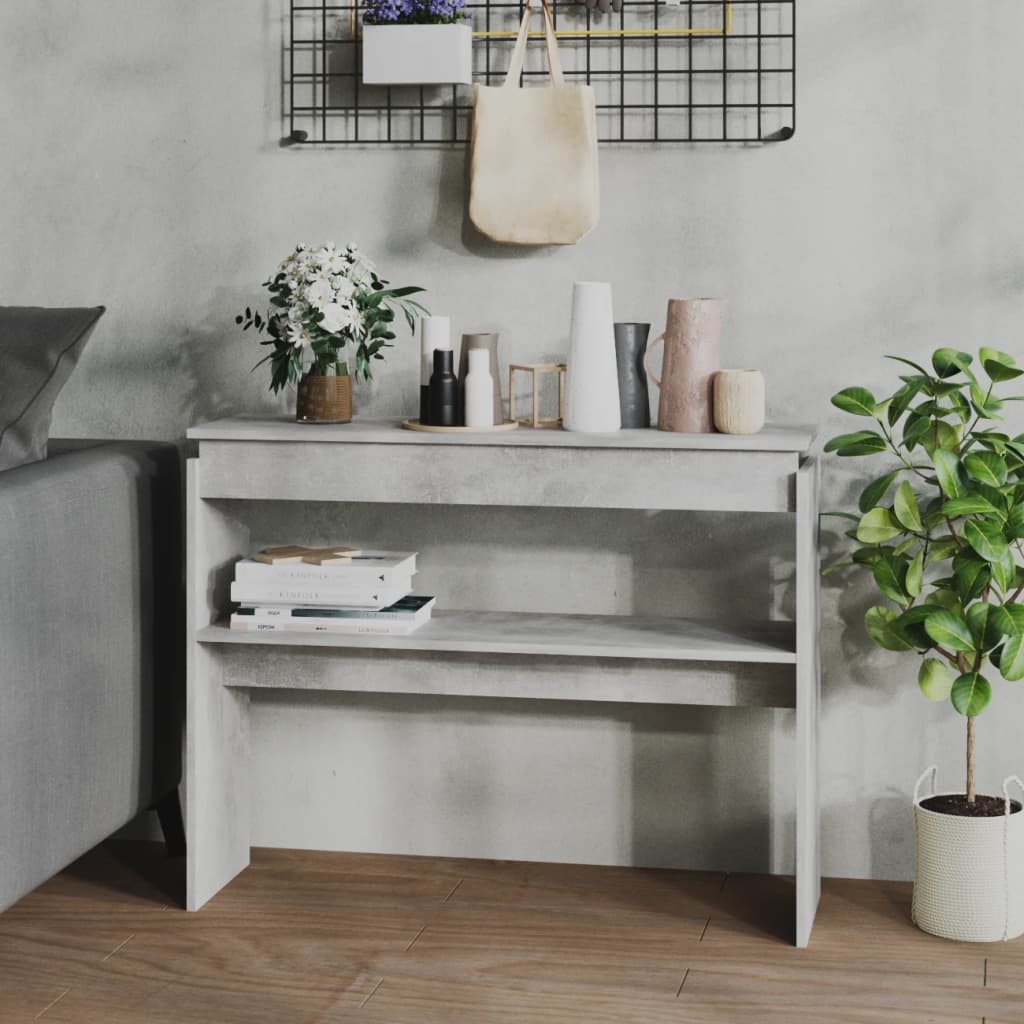 Console Table Concrete Grey 102x30x80 cm Engineered Wood - Decor Base