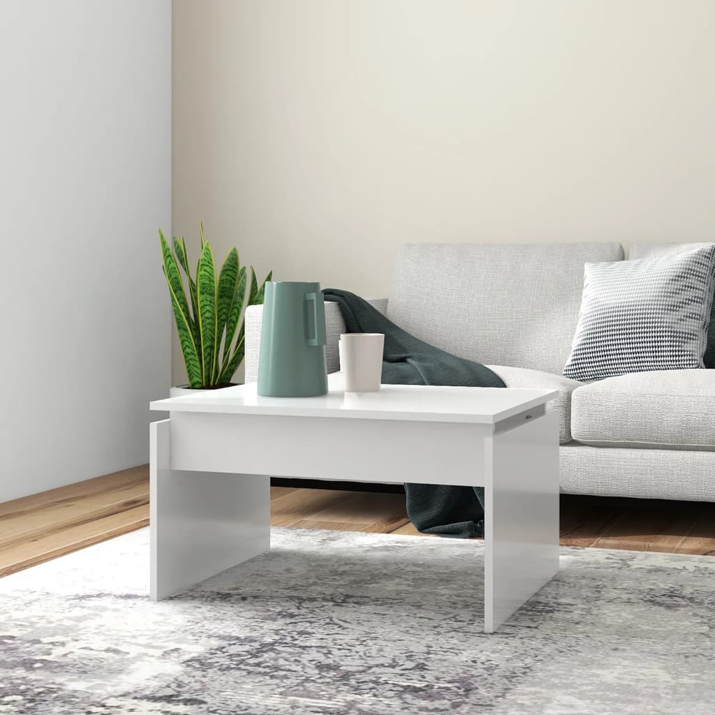 Coffee Table White 68x50x38 cm Engineered Wood - Merkel Designers