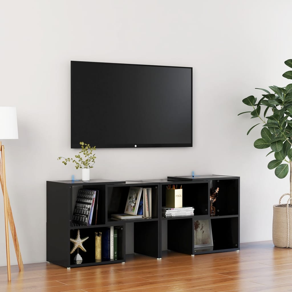 TV Cabinet High Gloss Black 104x30x52 cm Engineered Wood - Style and Chic