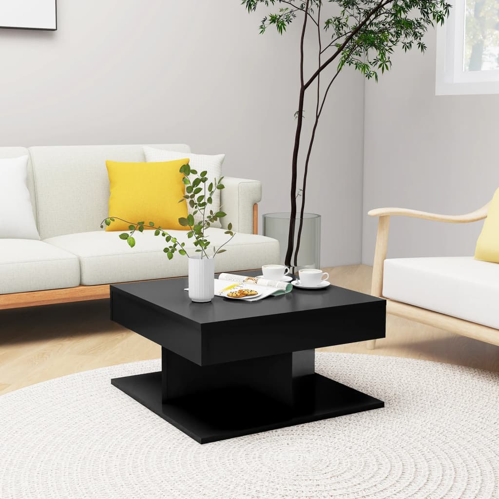 Coffee Table Black 57x57x30 cm Engineered Wood - Discount Dealers