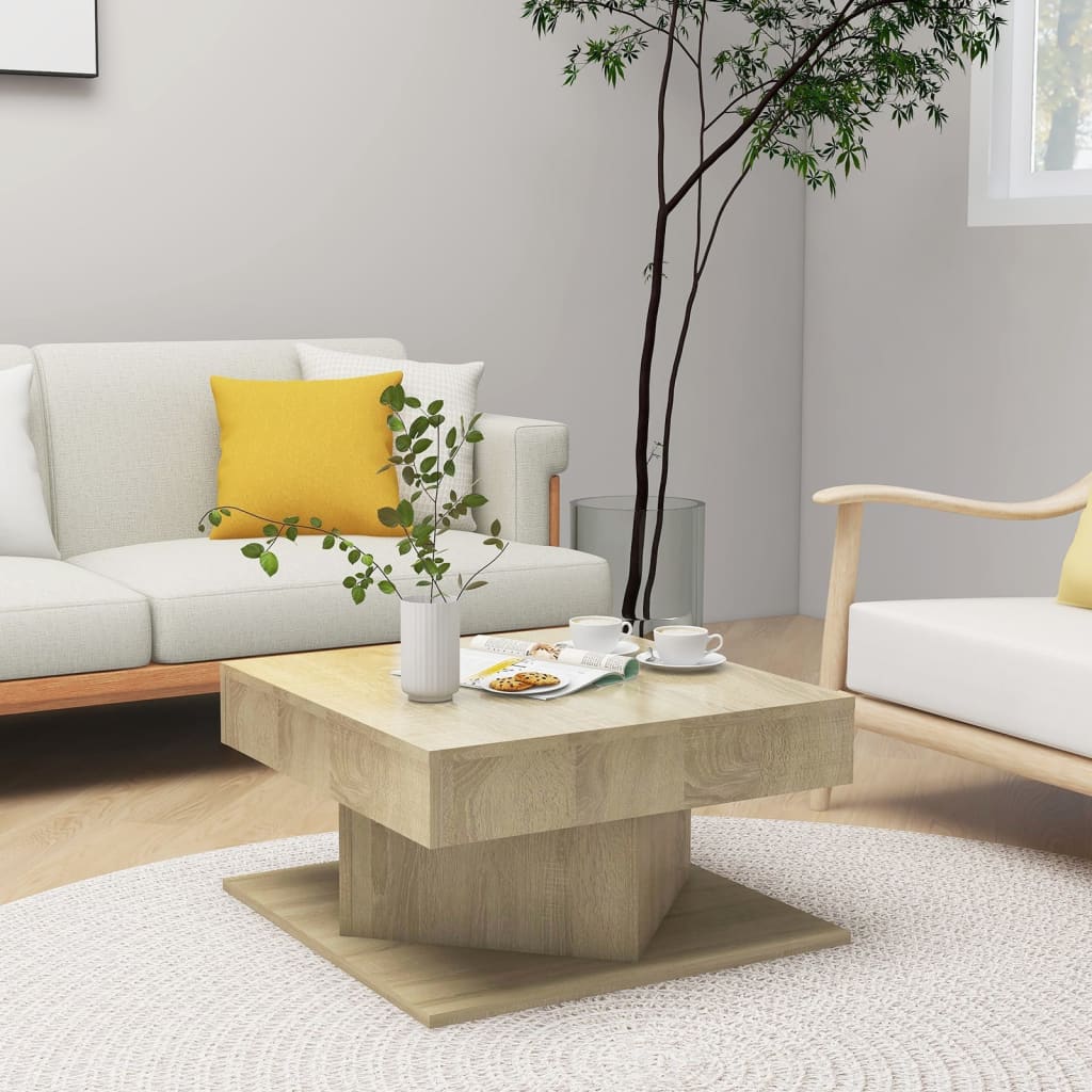 Coffee Table Sonoma Oak 57x57x30 cm Engineered Wood - Tyrell & Tyrell