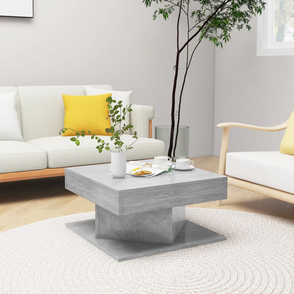 Coffee Table Concrete Grey 57x57x30 cm Engineered Wood - Sid & Sam