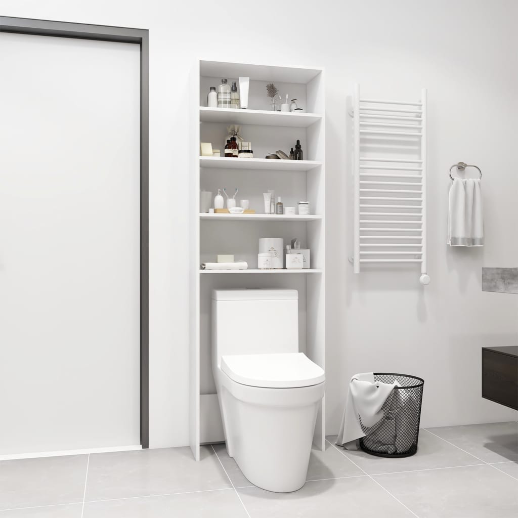 Washing Machine Cabinet White 64x24x190 cm - Direct Imports