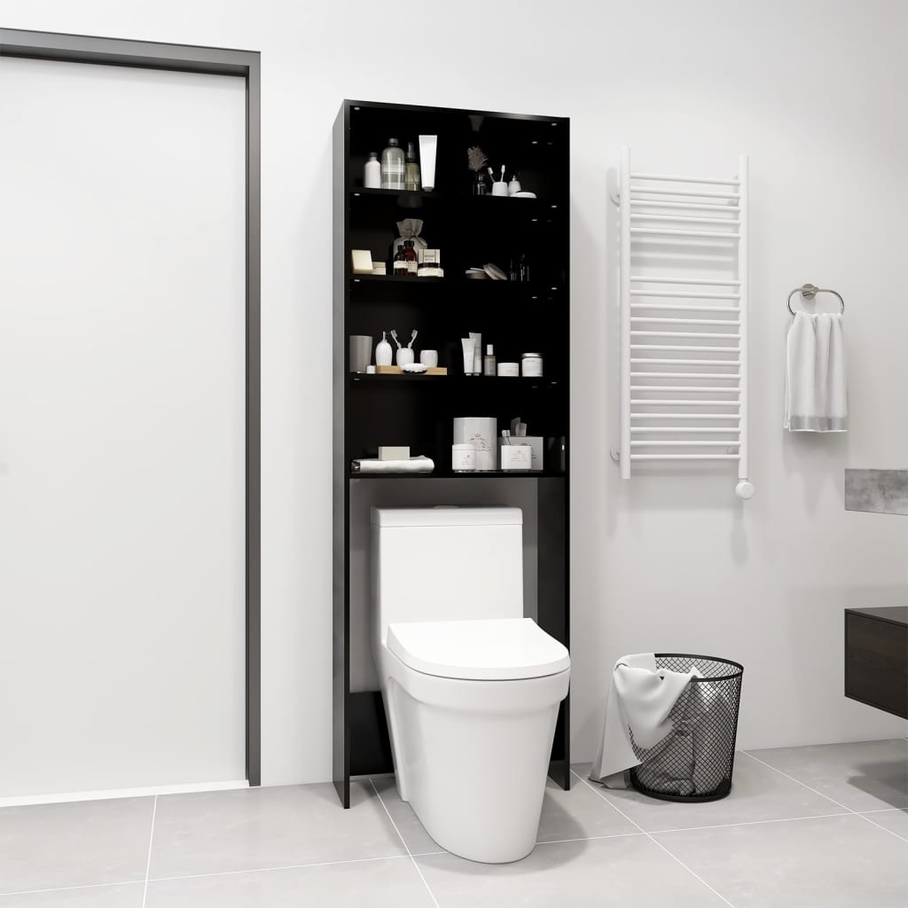Washing Machine Cabinet Black 64x24x190 cm - Casper Homes