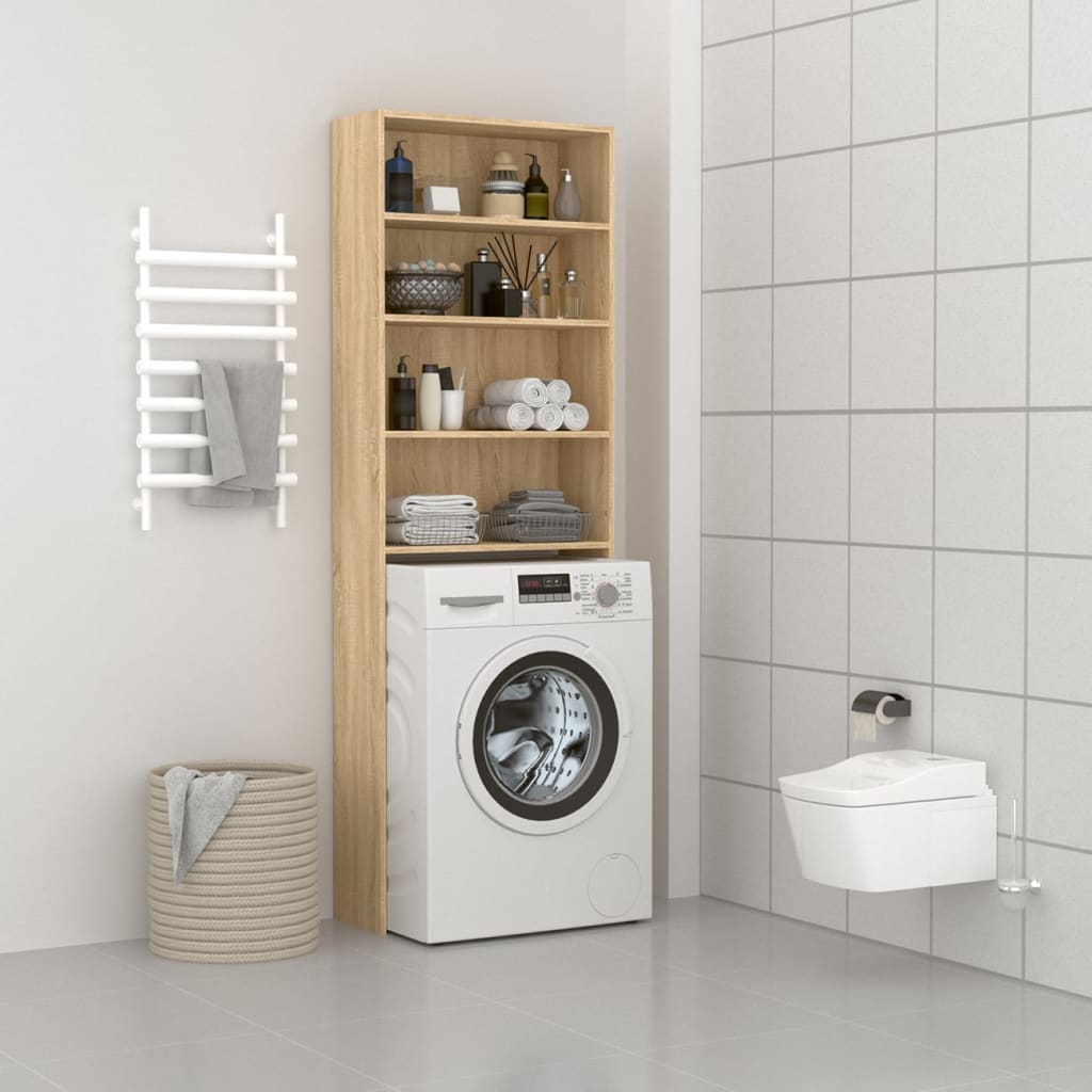 Washing Machine Cabinet Sonoma Oak 64x24x190 cm - Design Hut