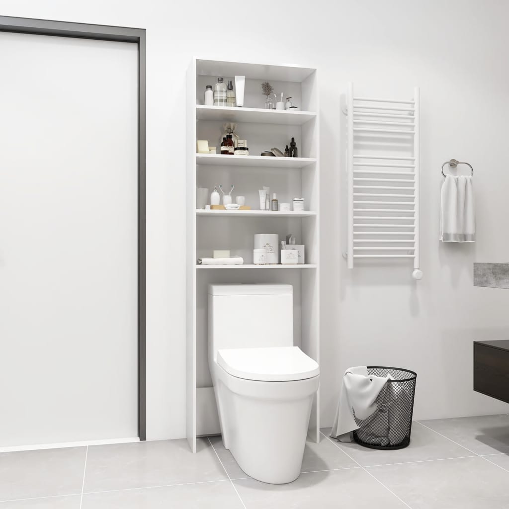 Washing Machine Cabinet High Gloss White 64x24x190 cm - Millennium Furniture