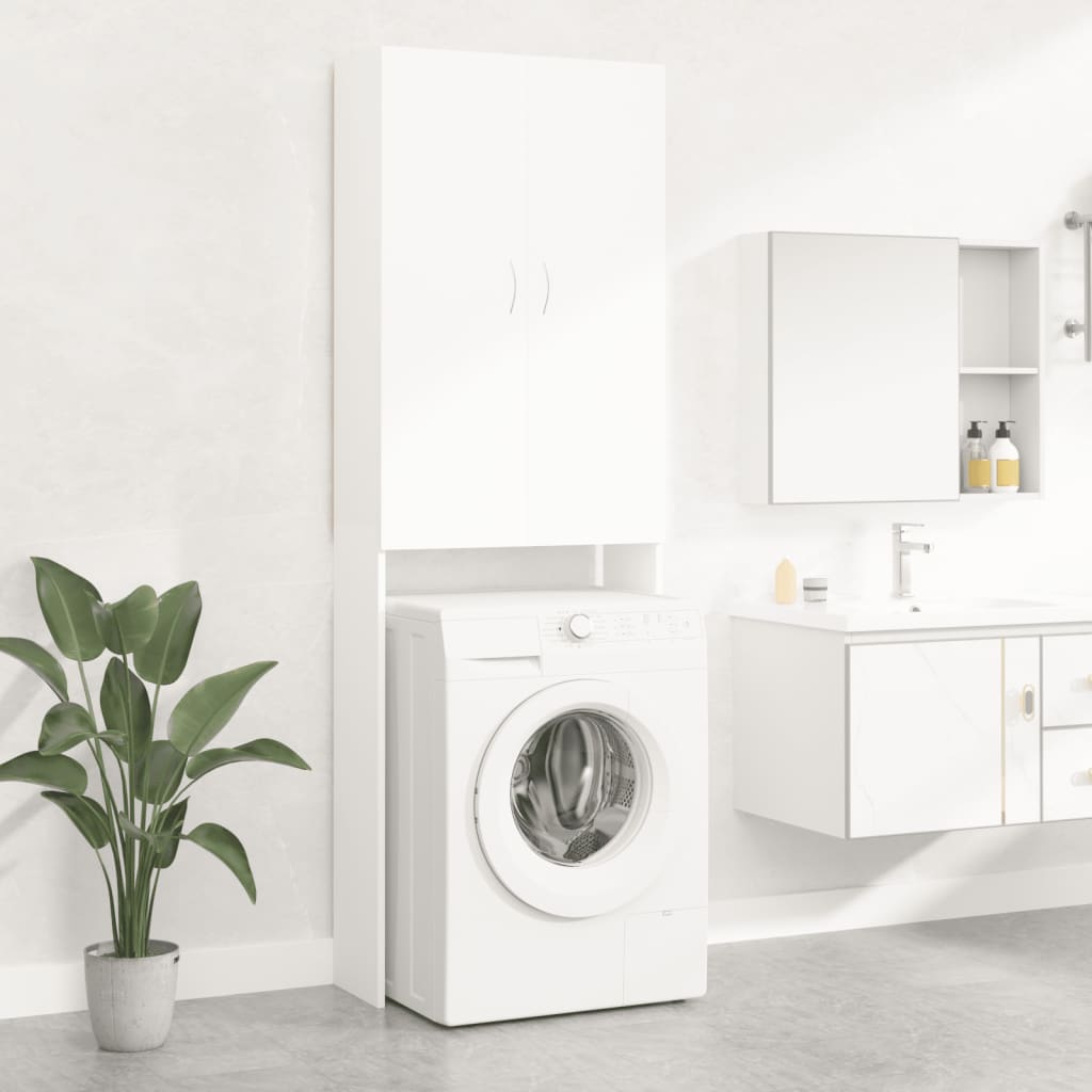 Washing Machine Cabinet White 64x25.5x190 cm - Style and Chic