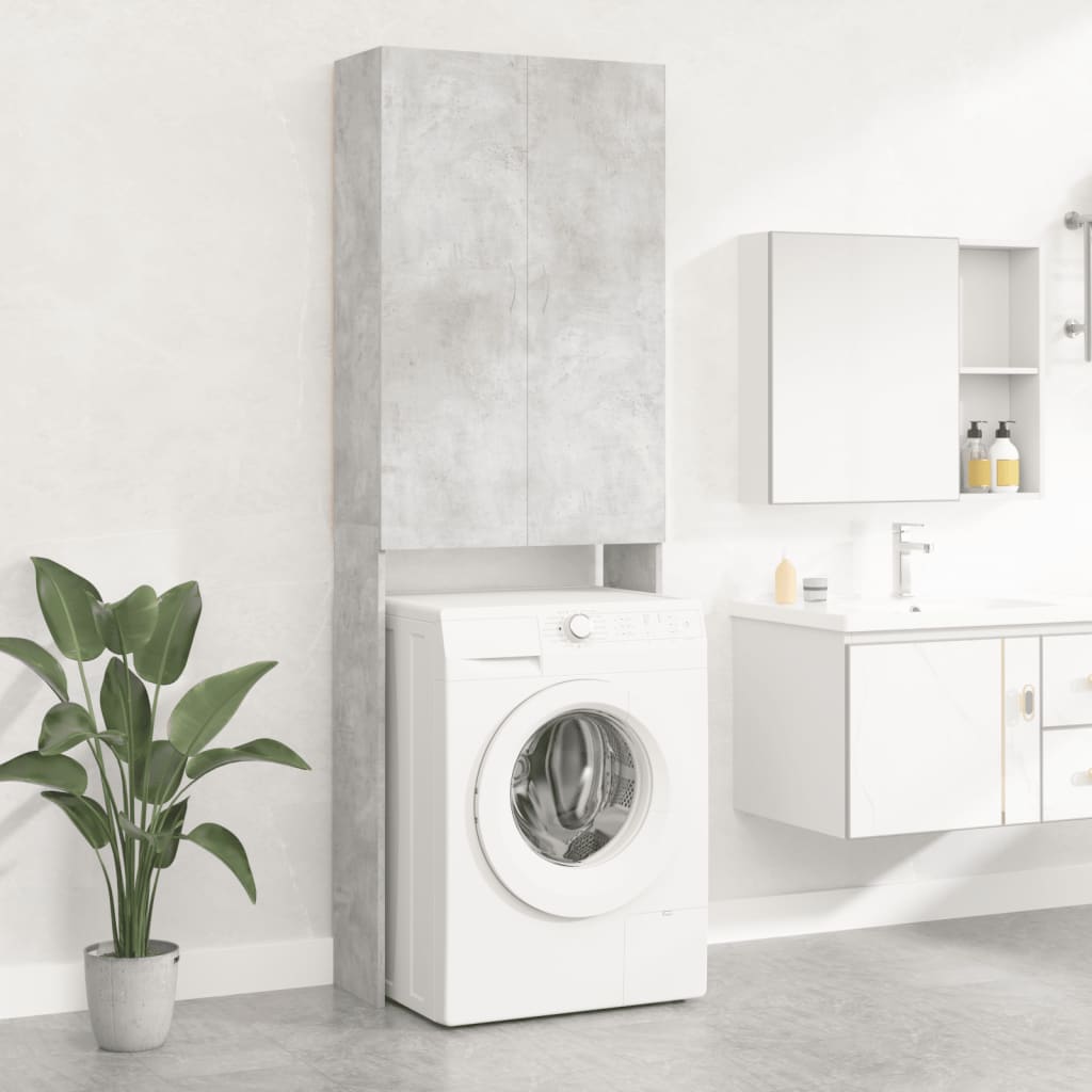 Washing Machine Cabinet Concrete Grey 64x25.5x190 cm - Merkel Designers