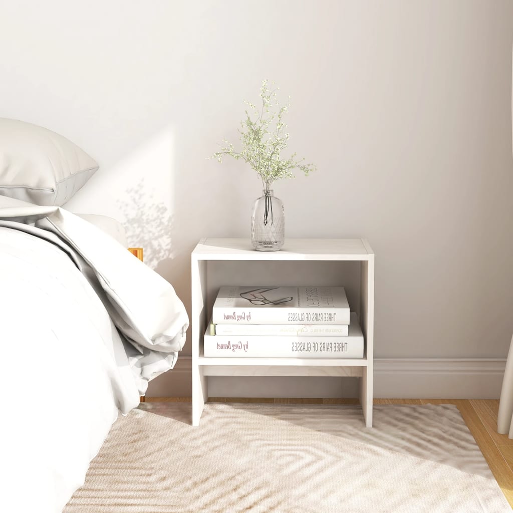 Bedside Table - FLEMING Nova 2 Piece Nightstand White 40cm - Tyrell & Tyrell