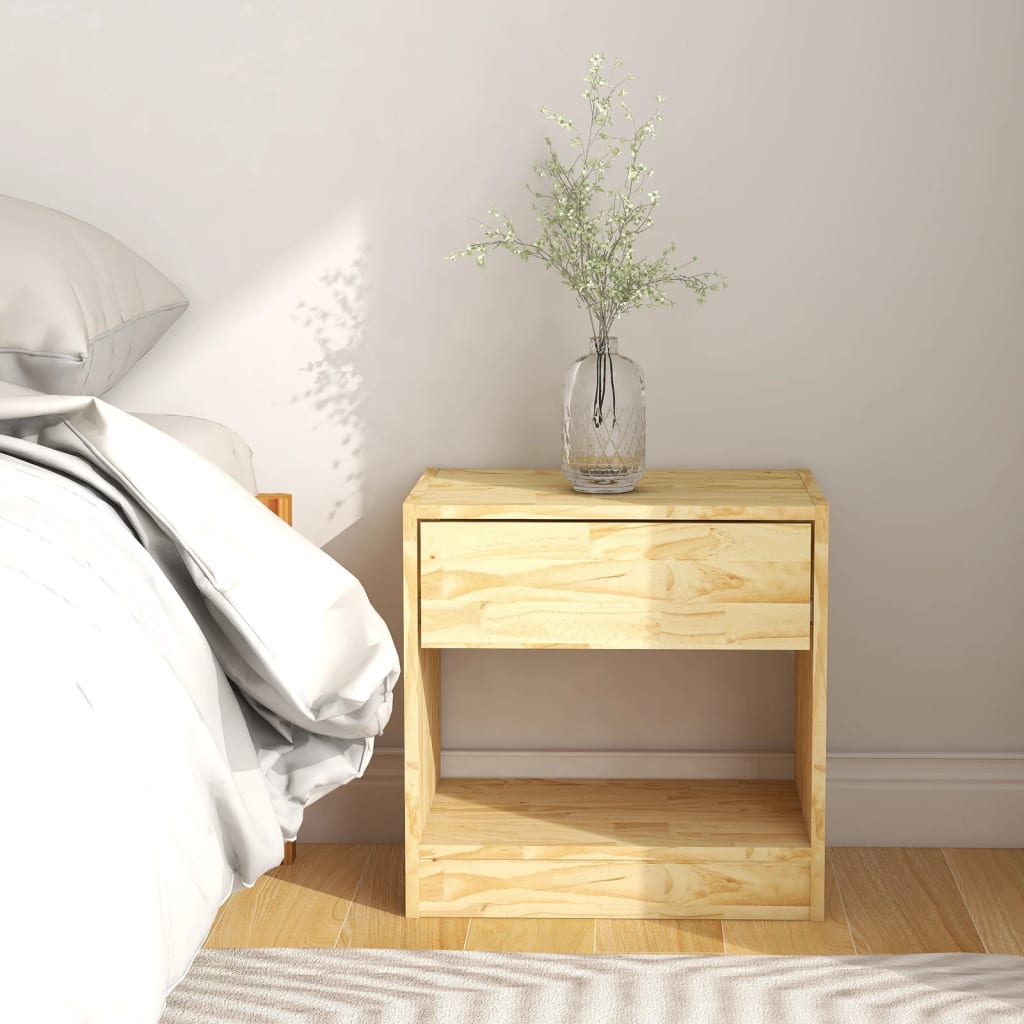 Bedside Table - SHERMAN Nightstand Natural 40cm - Decor Base