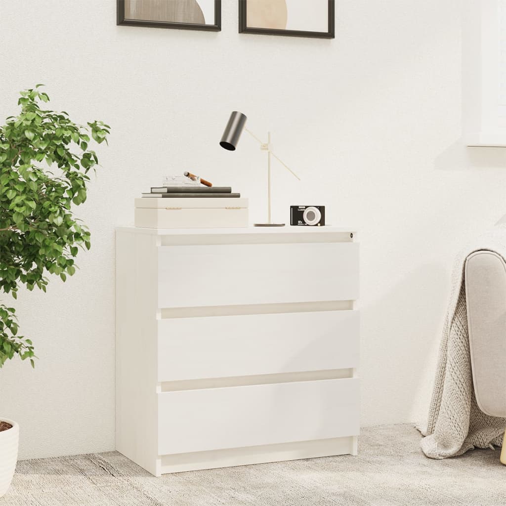 Bedside Table - ANCHORAGE Nightstand White 60cm - Decor Base