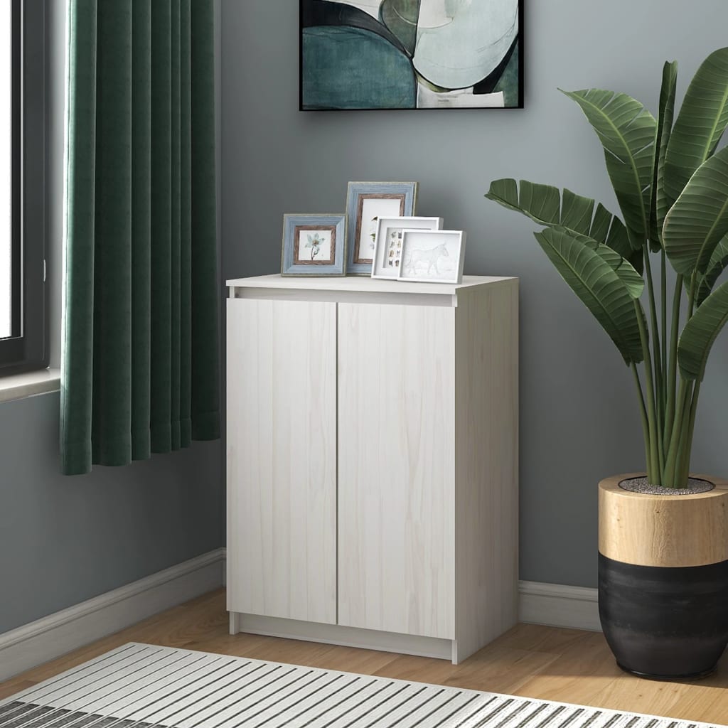 Sideboard White 60x36x84 cm Solid Pinewood - Style and Chic