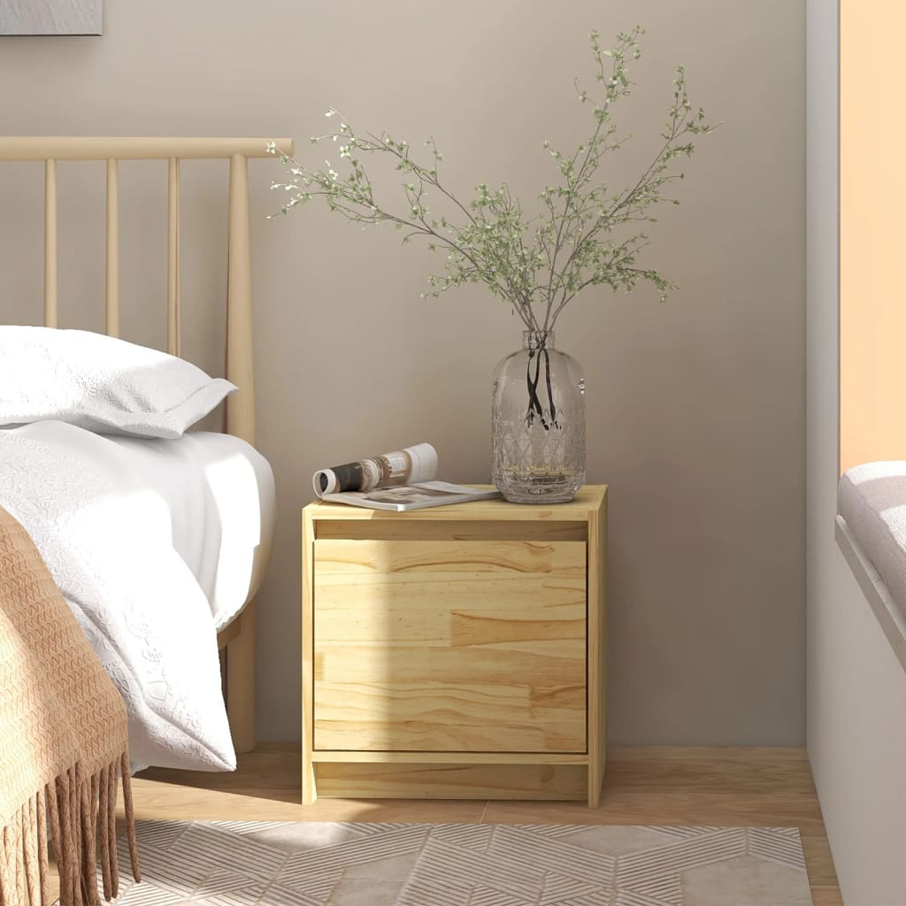 Bedside Table - FLETCHER Forest Nightstand Natural 40cm - Decor Base
