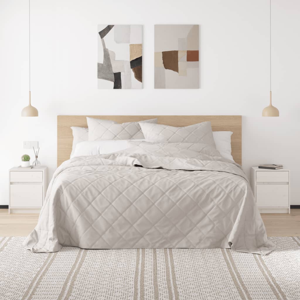 Bedside Table - SHEFFIELD 2 Piece Nightstand White 40cm - Decor Base