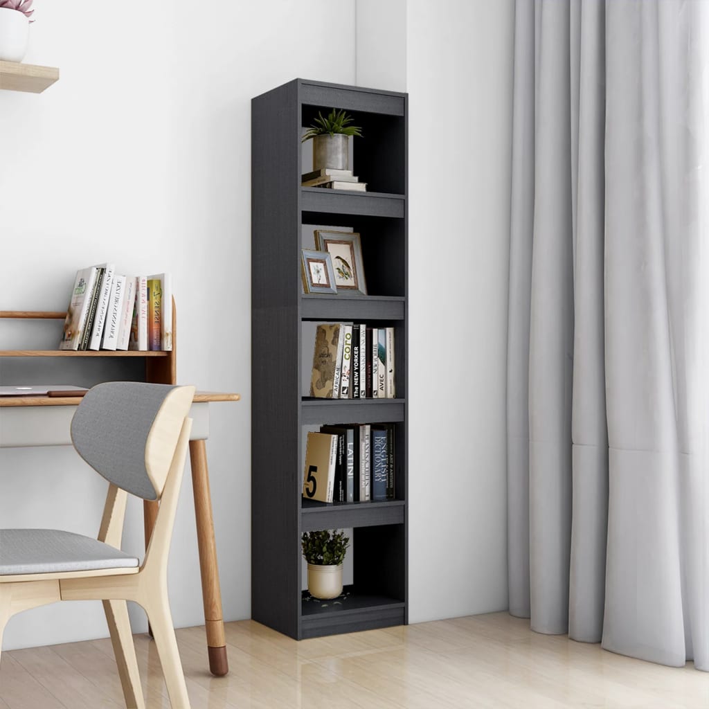 Book Cabinet/Room Divider Grey 40x30x167.5 cm Solid Pinewood - Unbeatable Bargains