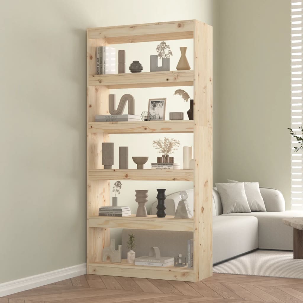 Book Cabinet/Room Divider 80x30x167.4 cm Solid Wood Pine - Tyrell & Tyrell