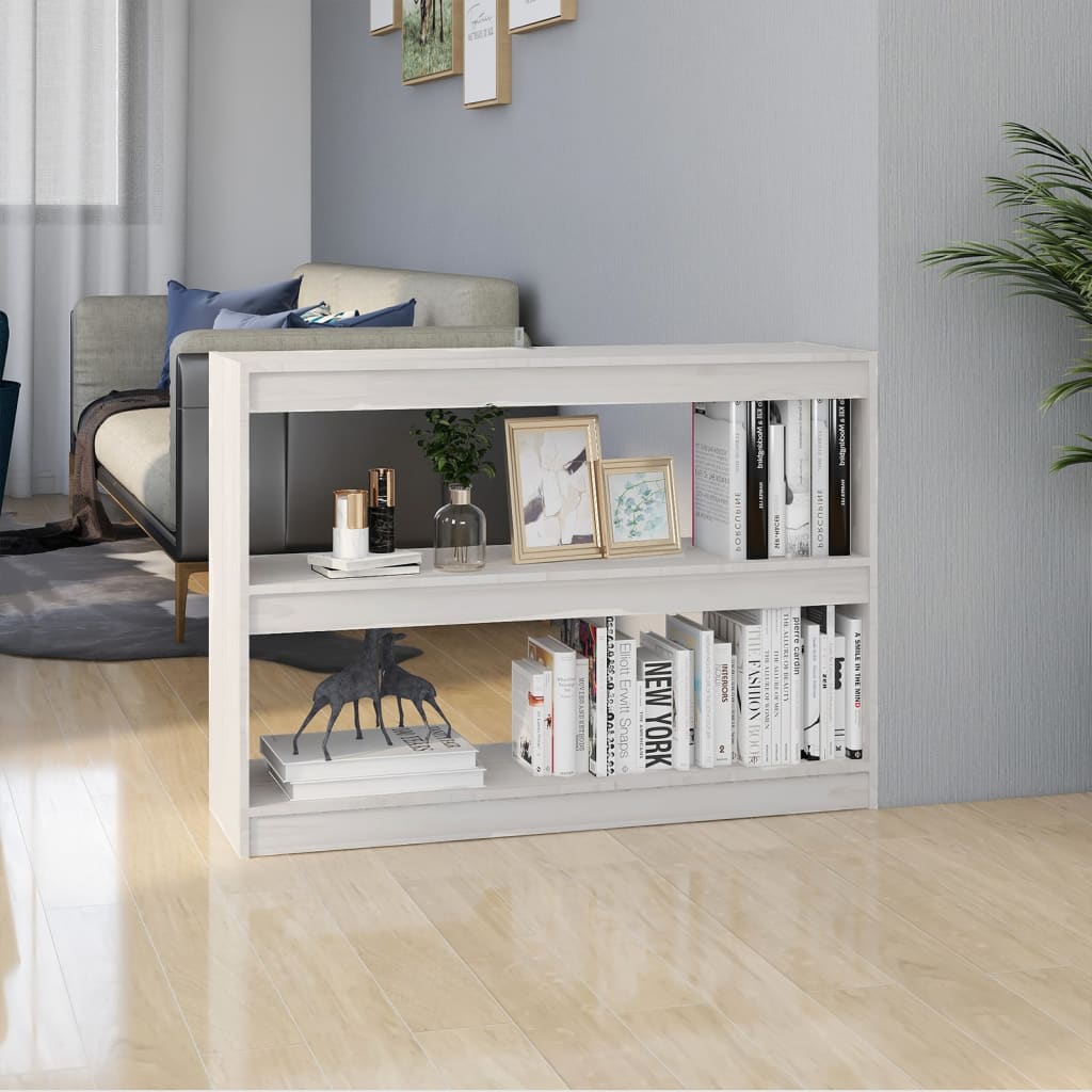 Book Cabinet Room Divider White 100x30x71.5 cm Pinewood - Merkel Designers