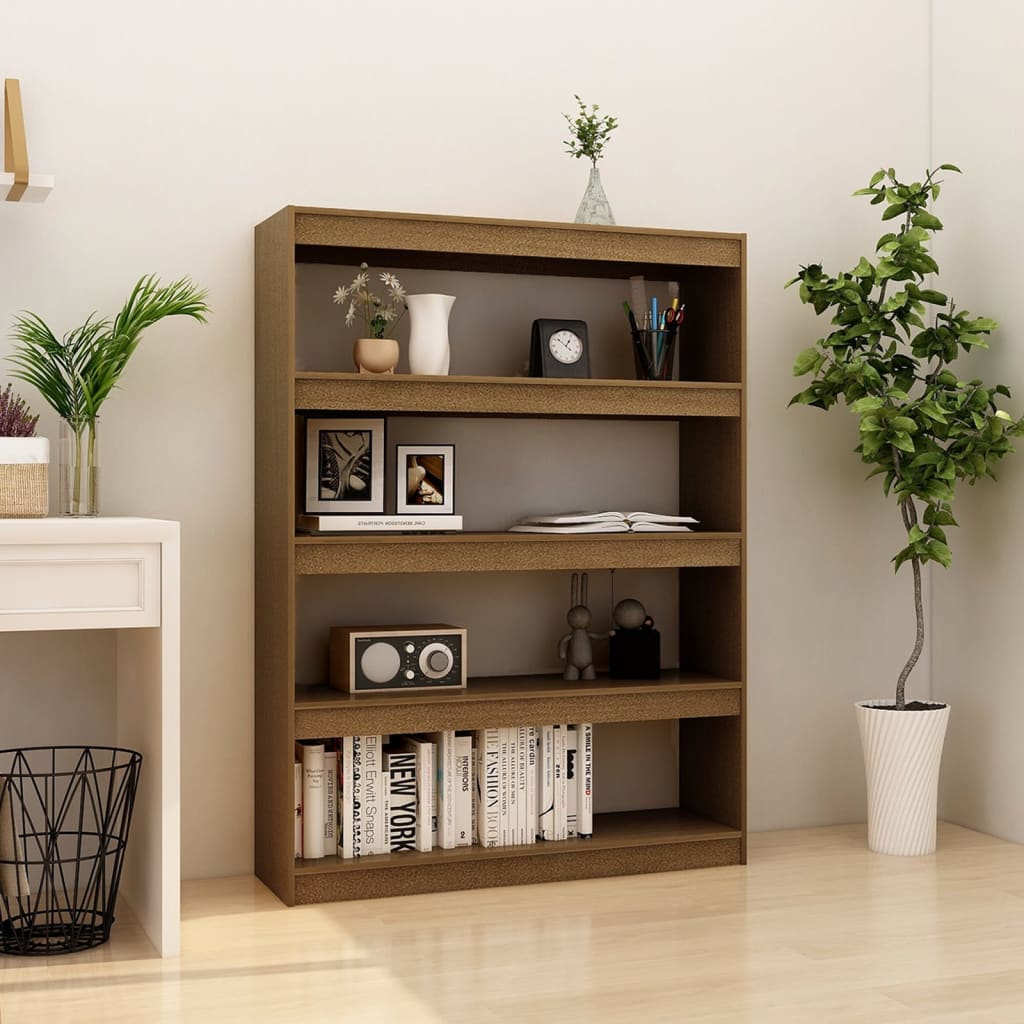 Book Cabinet/Room Divider Honey Brown 100x30x135.5 cm Solid Pinewood - Merlin Deals