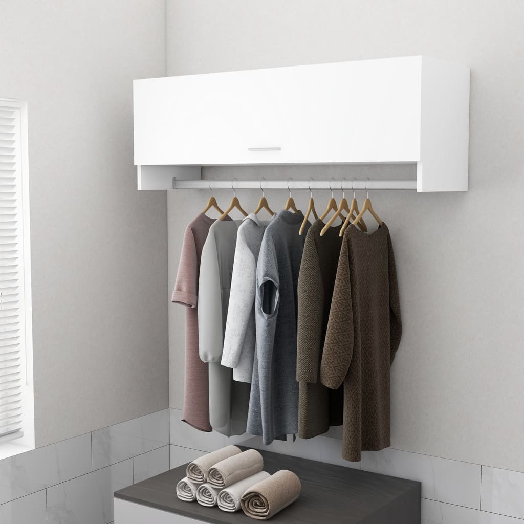 Wardrobe White 100x32.5x35 cm Engineered Wood - Discount Dealers