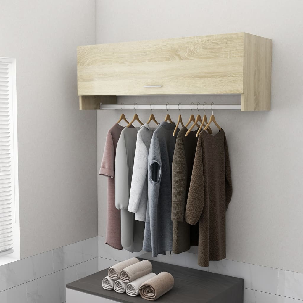 Wardrobe Sonoma Oak 100x32.5x35cm Engineered Wood - Tyrell & Tyrell