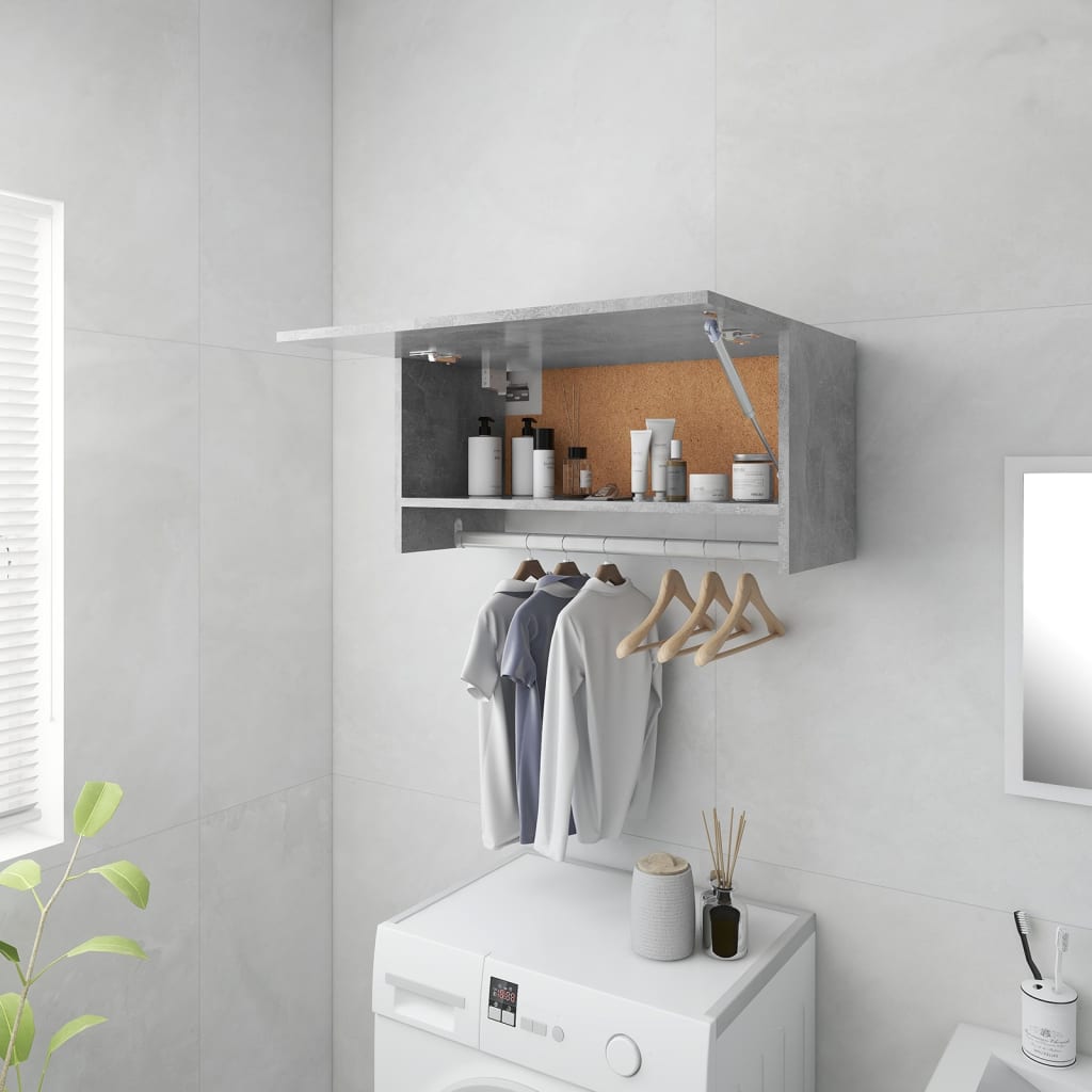 Wardrobe Concrete Grey 70x32.5x35cm Engineered Wood - Design Hut