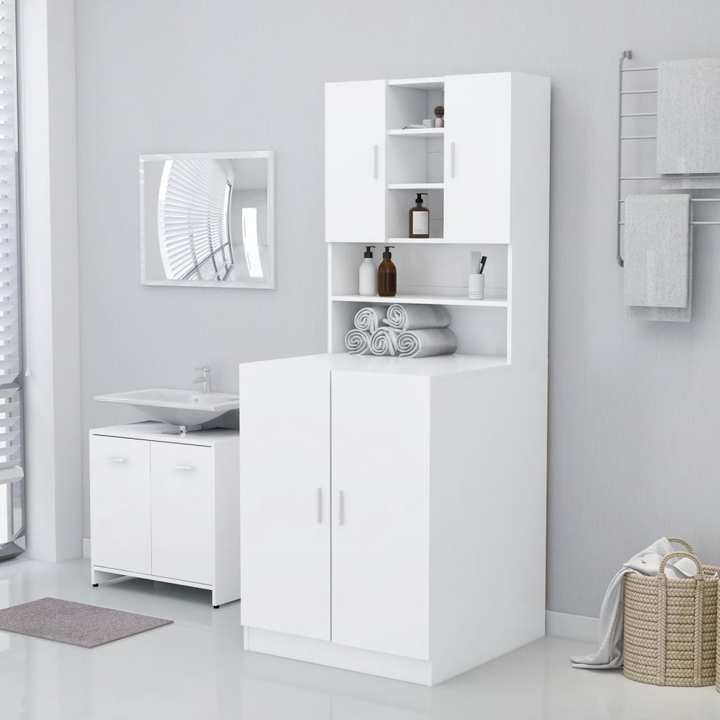 Washing Machine Cabinet White 71x71.5x91.5 cm - Casper Homes