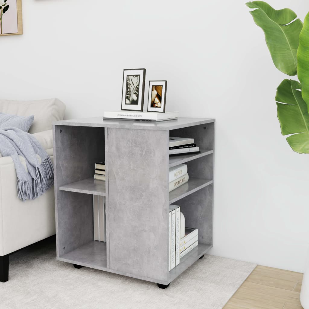 Rolling Cabinet Concrete Grey 60x53x72 cm Engineered Wood - Sid & Sam