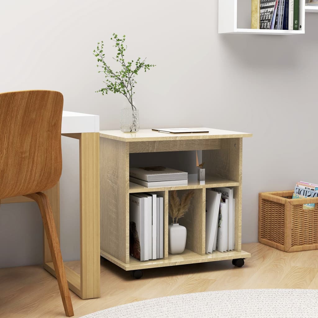 Rolling Cabinet Sonoma Oak 60x45x60 cm Engineered Wood - Casper Homes