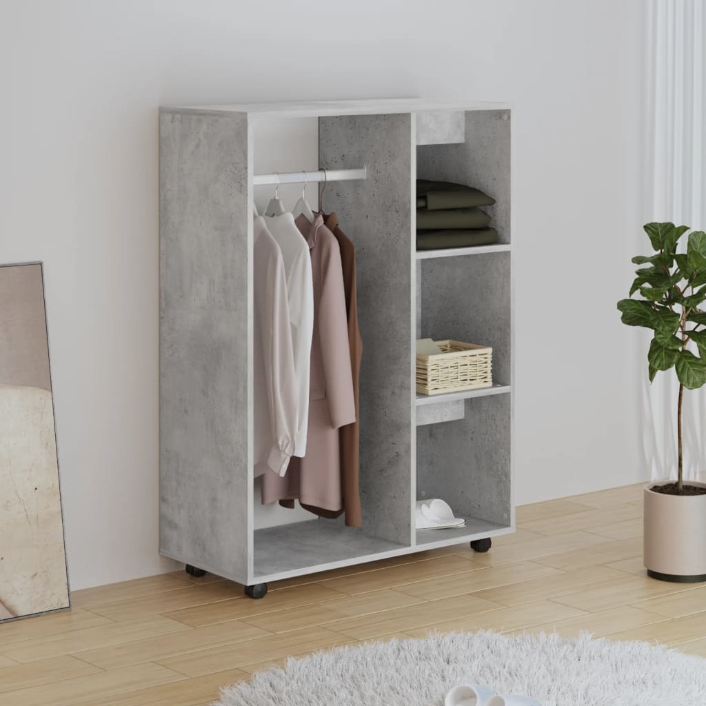 Wardrobe Concrete Grey 80x40x110cm Engineered Wood - Direct Imports