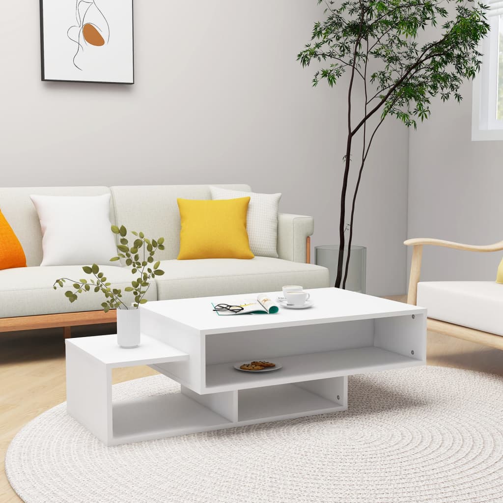 Coffee Table White 105x55x32 cm Engineered Wood - All Things Good