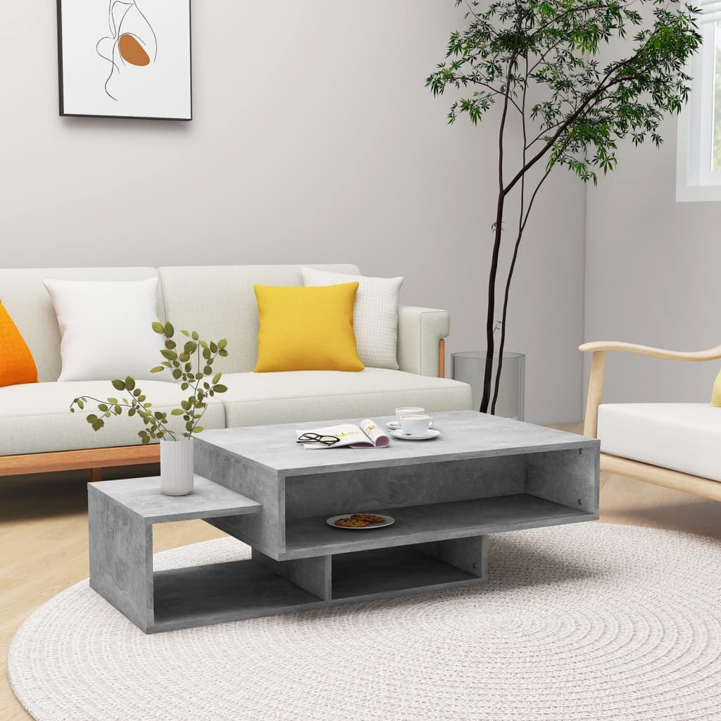 Coffee Table Concrete Grey 105x55x32 cm Engineered Wood - Decor Base