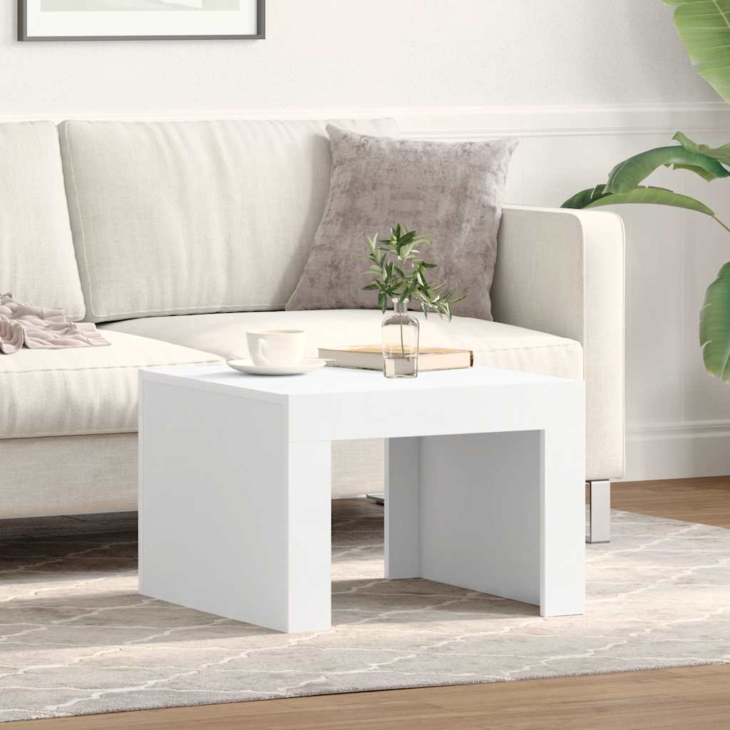 Coffee Table White 50x50x35 cm Engineered Wood - Casper Homes
