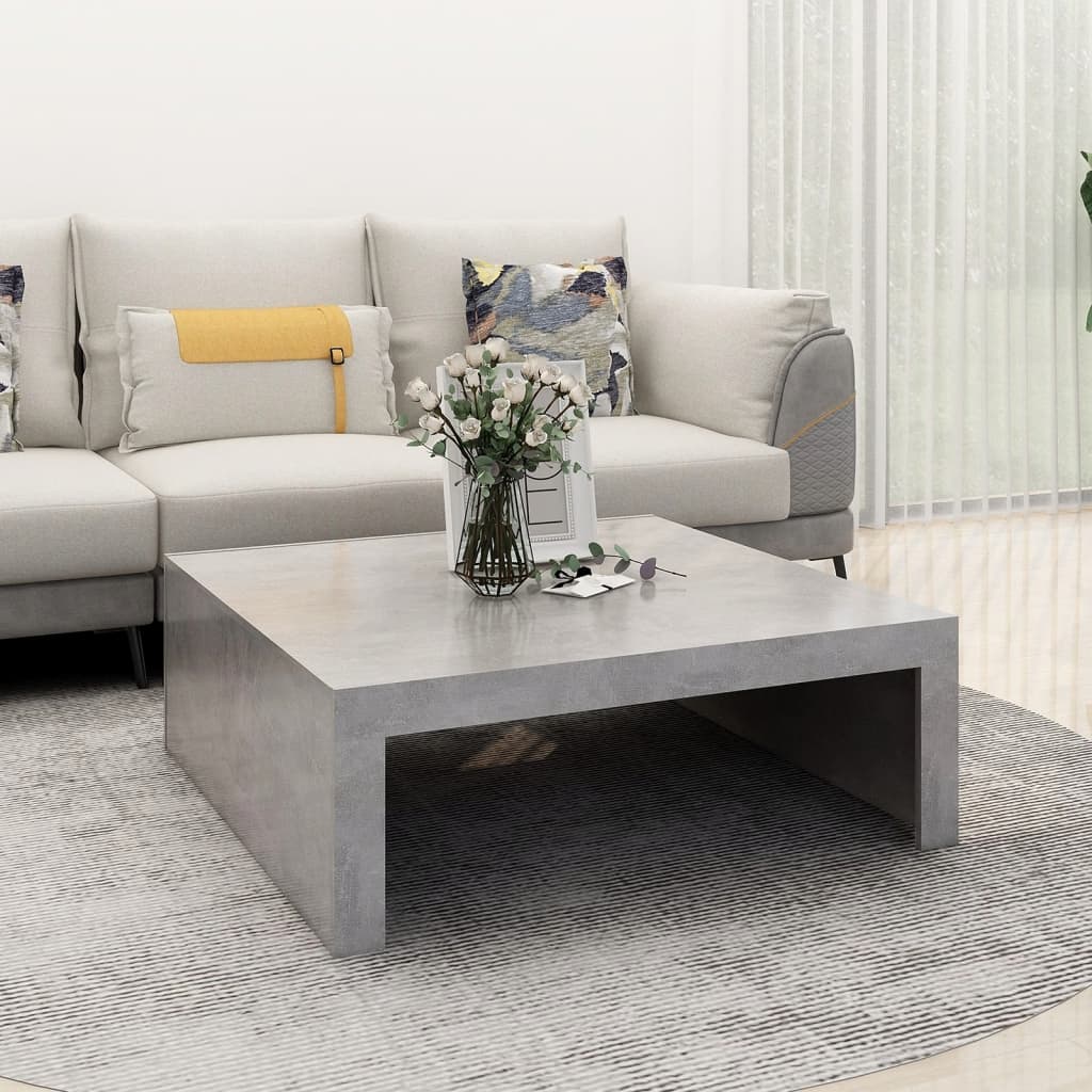 Coffee Table Concrete Grey 100x100x35 cm Engineered Wood - Sid & Sam