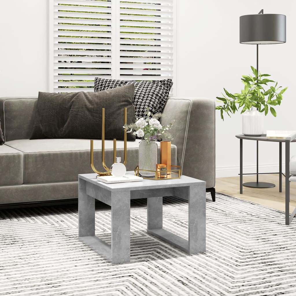 Side Table Concrete Grey 50x50x35 cm Engineered Wood - Design Hut