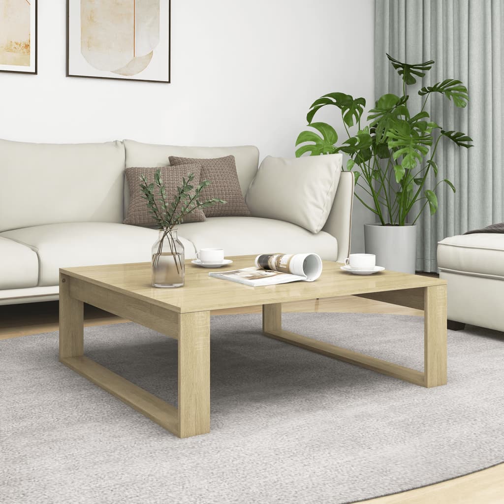 Coffee Table Sonoma Oak 100x100x35 cm Engineered Wood - Casper Homes