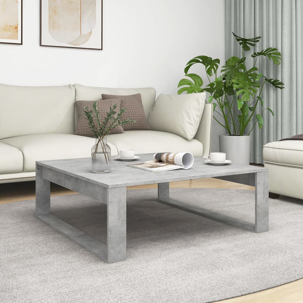 Coffee Table Concrete Grey 100x100x35 cm Engineered Wood - Decor Base