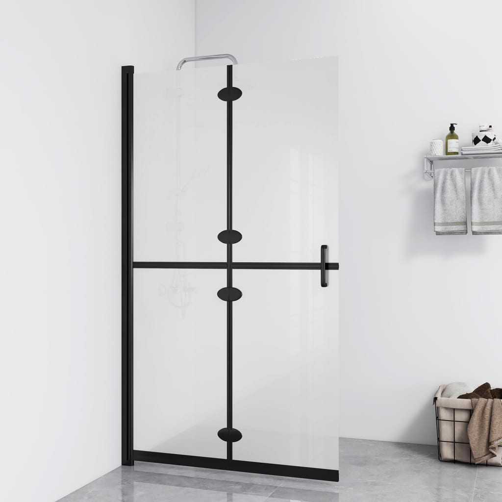 Foldable Walk-in Shower Wall Frosted ESG Glass 110x190 cm - All Things Good