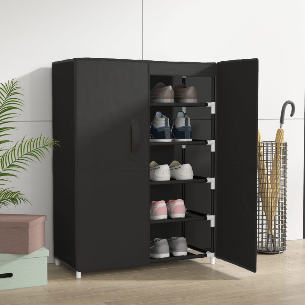 Shoe Cabinet Black 60x28x90 cm Fabric - Unbeatable Bargains