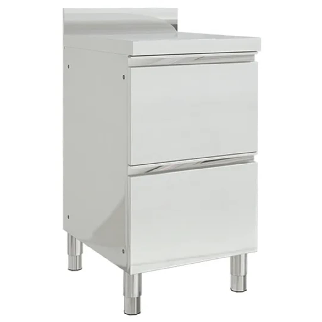 Commercial Kitchen Cabinet with 2 Drawers Stainless Steel - The Home Maker