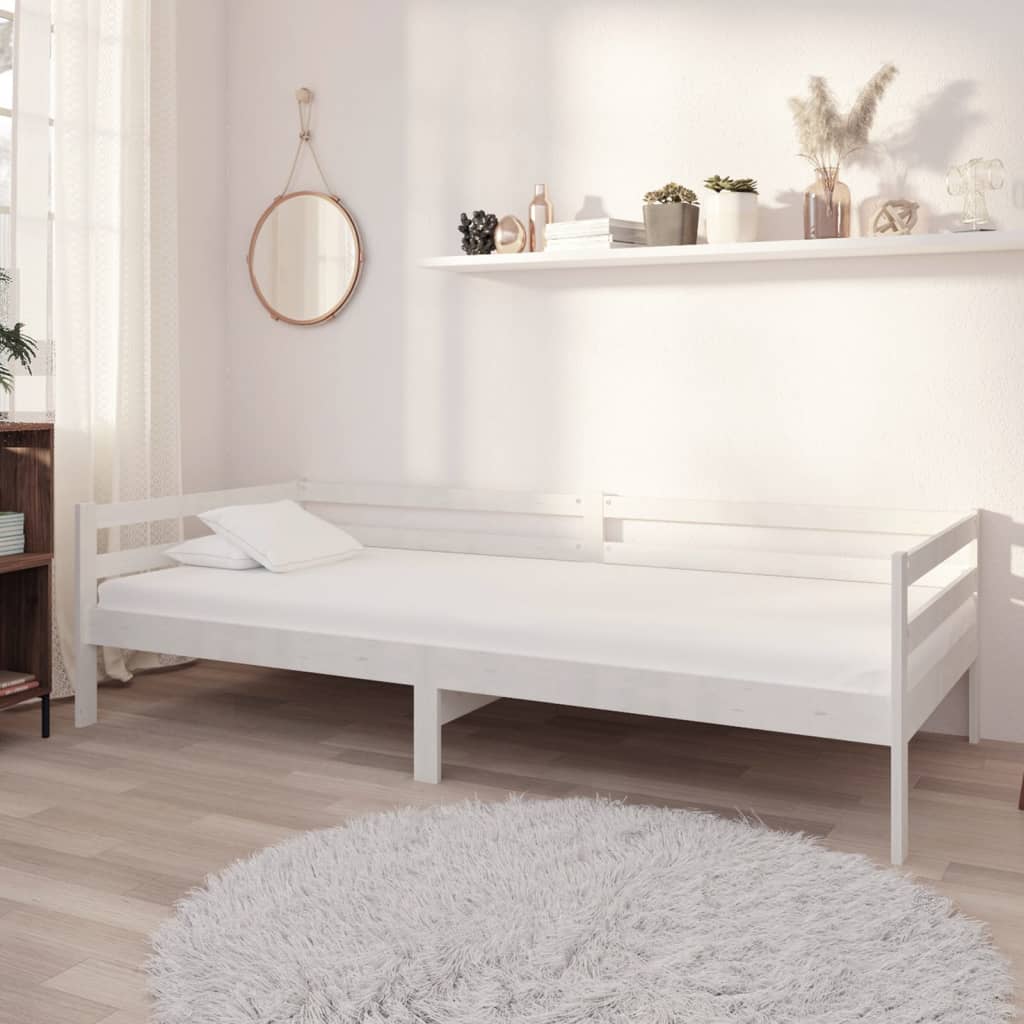 Day Bed White Solid Pinewood 90x200 cm - R and M Furniture