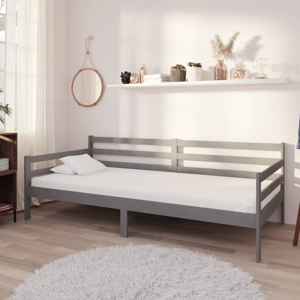 Day Bed Grey Solid Pinewood 90x200 cm - The Home Maker