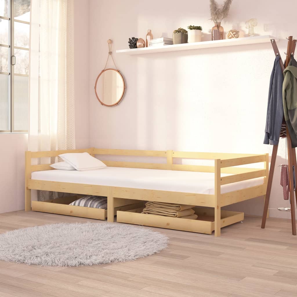 Day Bed Drawers 2 Pieces Solid Pinewood - Direct Imports