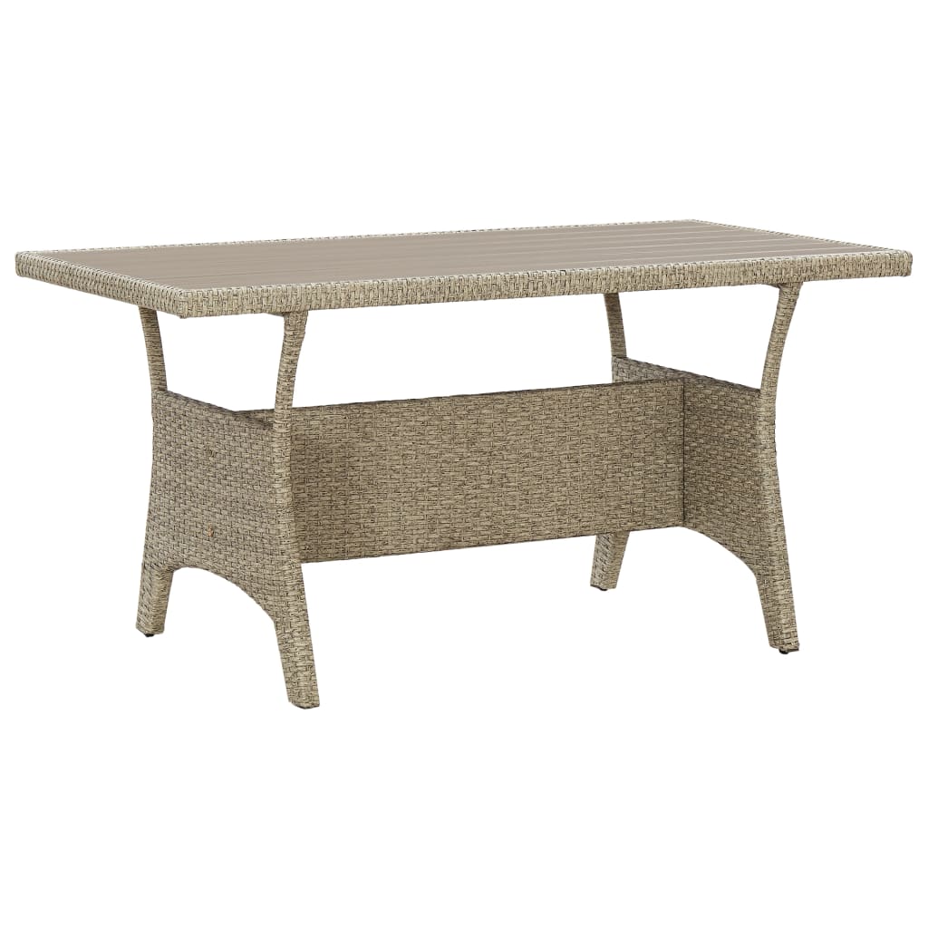 Garden Table Grey 120x70x66 cm Poly Rattan - Direct Imports
