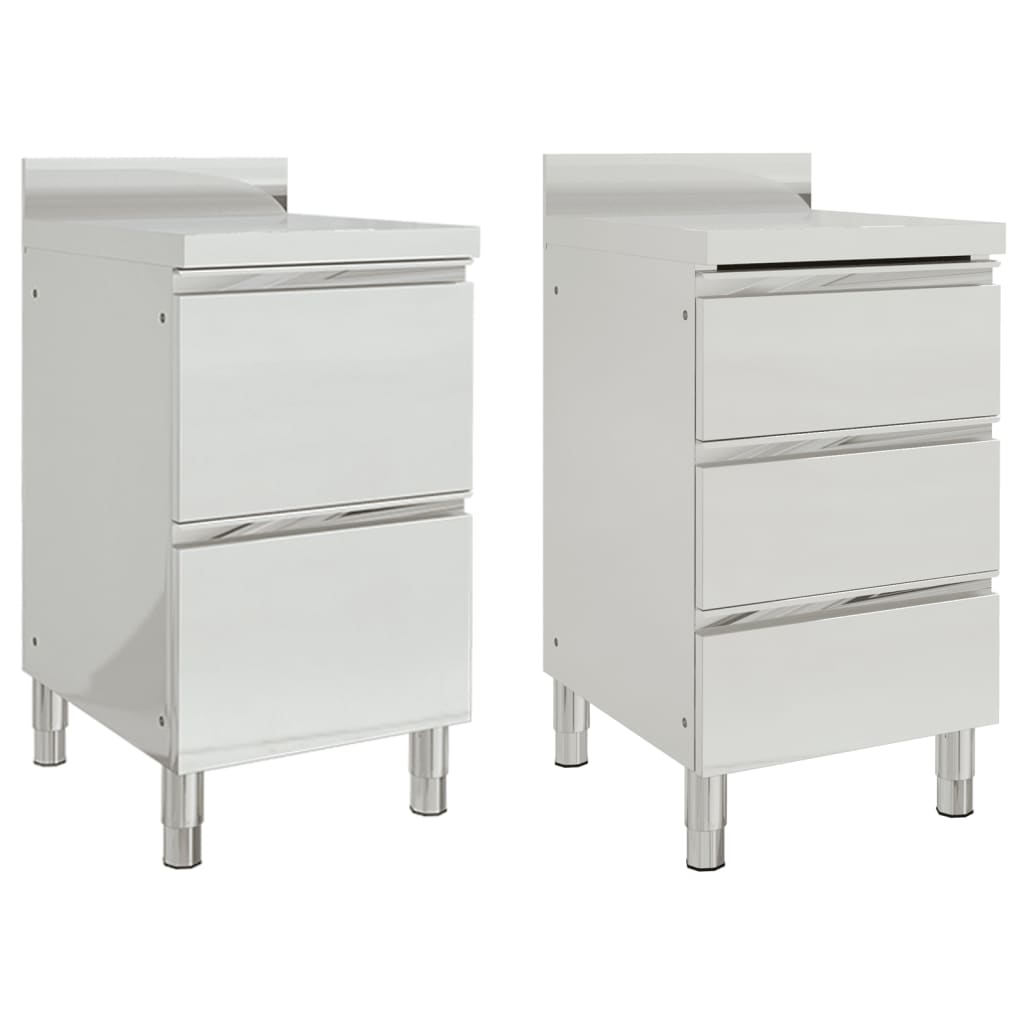 Commercial Kitchen Cabinets 2 pcs Stainless Steel - Millennium Furniture