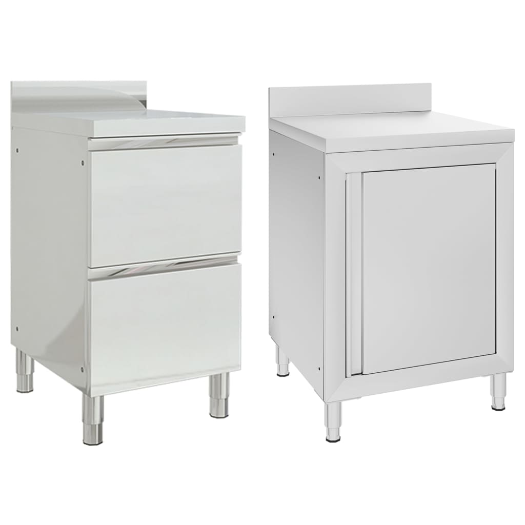 Commercial Kitchen Cabinets 2 pcs Stainless Steel - Direct Imports